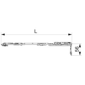 Ramienko nožnice so špár.vetraním 370-800 PVC FT30 13V ľavé